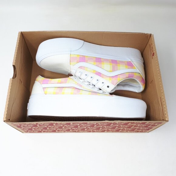 Vans Old Skool Stackform Platform Shoe Sneaker Pastel Plaid Mens 7.5 / Womens 9 - Picture 12 of 12